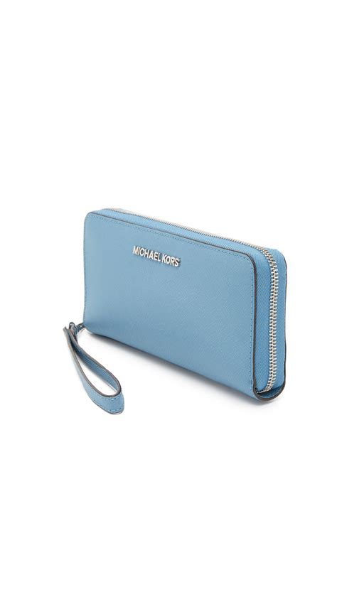 sky blue michael kors wallet|Michael Kors oversized wallet.